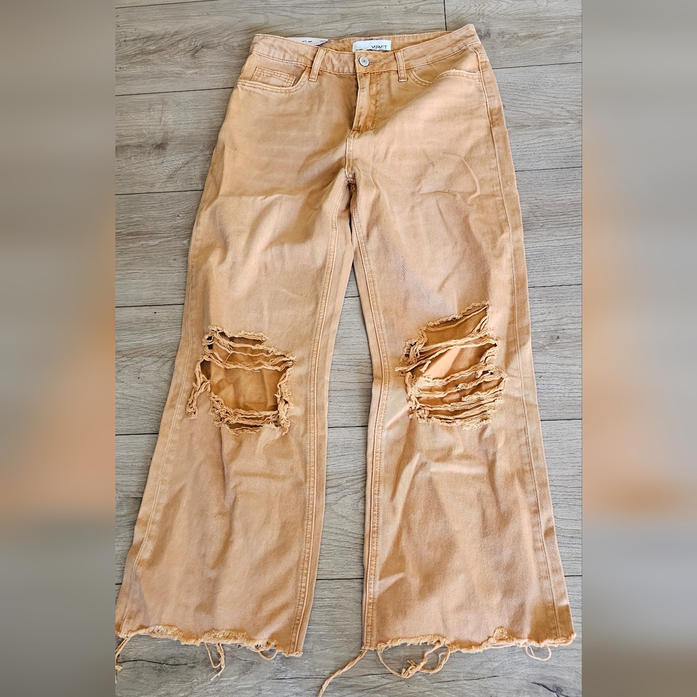 New Vervet by Flying Monkey 90's Leslie vintage flare Jean in Tan size 26